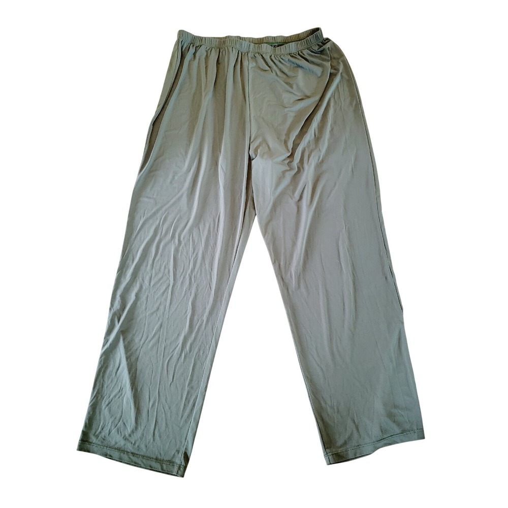 Slinky Brand XL Olive Green Wide Leg Lounge Pants Elastic Waist Casual Travel - Picture 6 of 10
